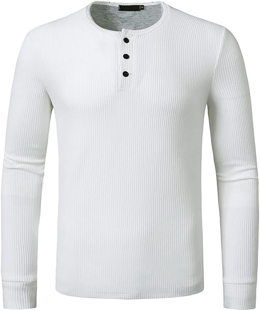 Men's Regular-Fit Long-Sleeve Waffle Henley Shirt