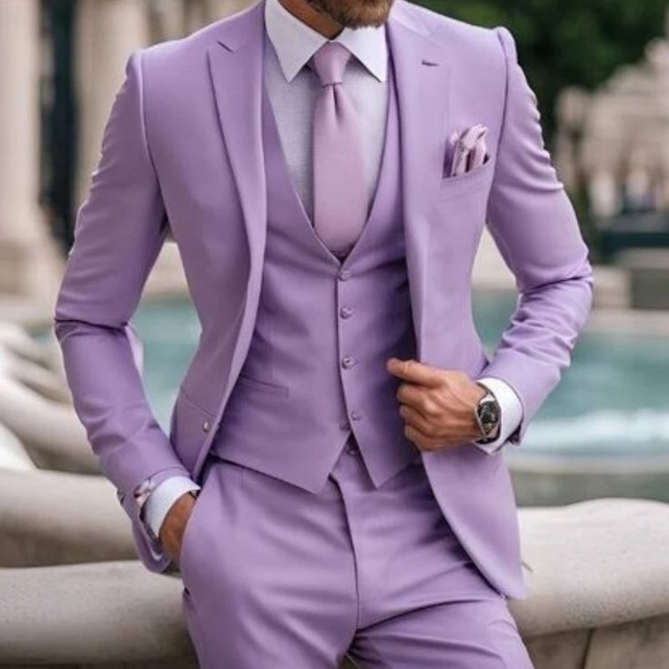 purple men's suit