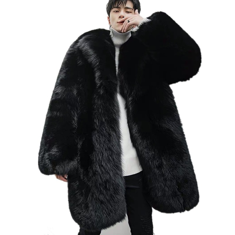 Black fur coat