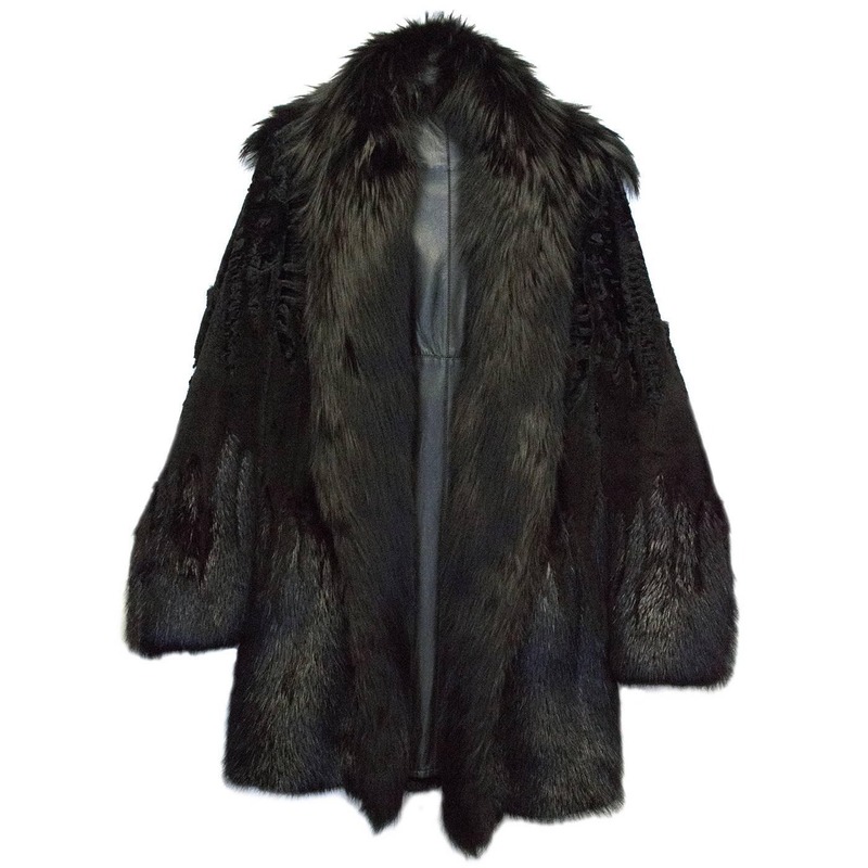 Black fur coat