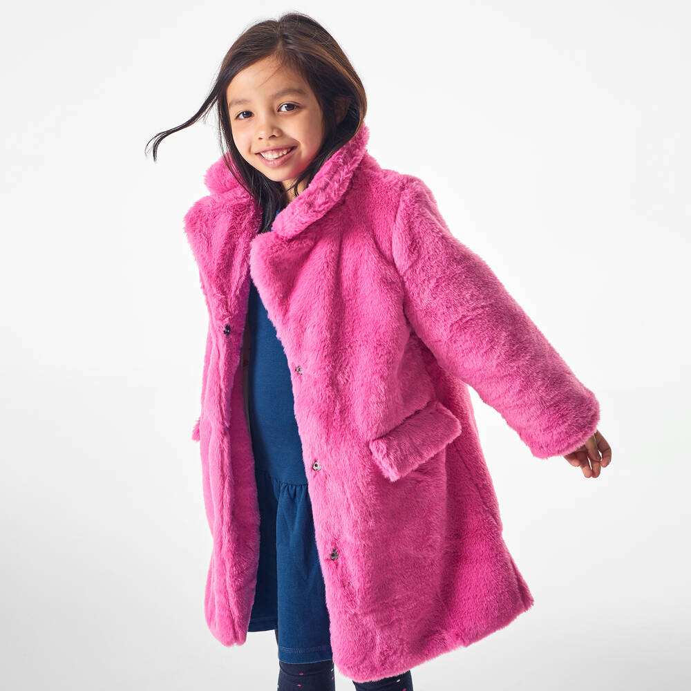 pink fur coat