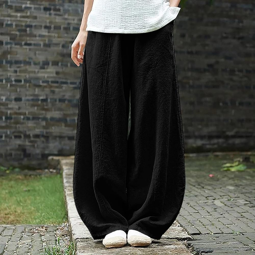 black wide leg pants