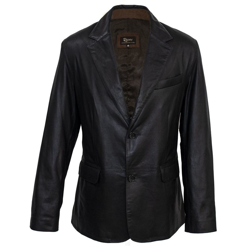 men's leather blazer