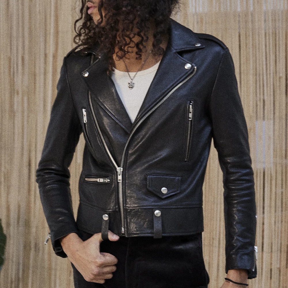 leather biker jacket