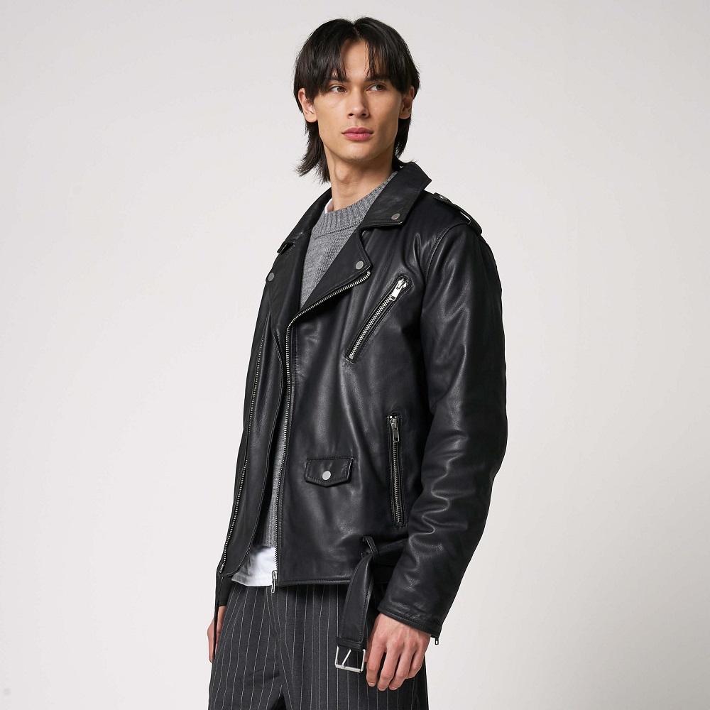 leather biker jacket