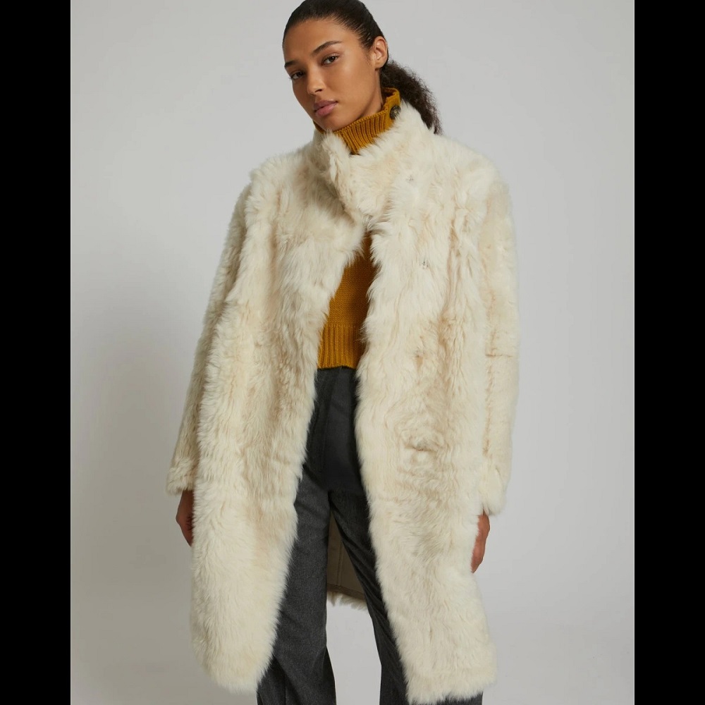 long shearling coat