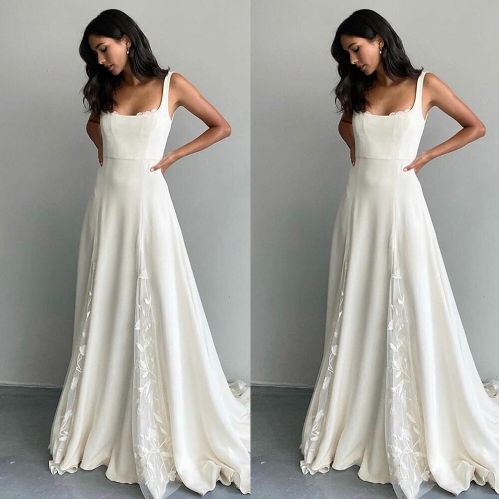 a line wedding gown