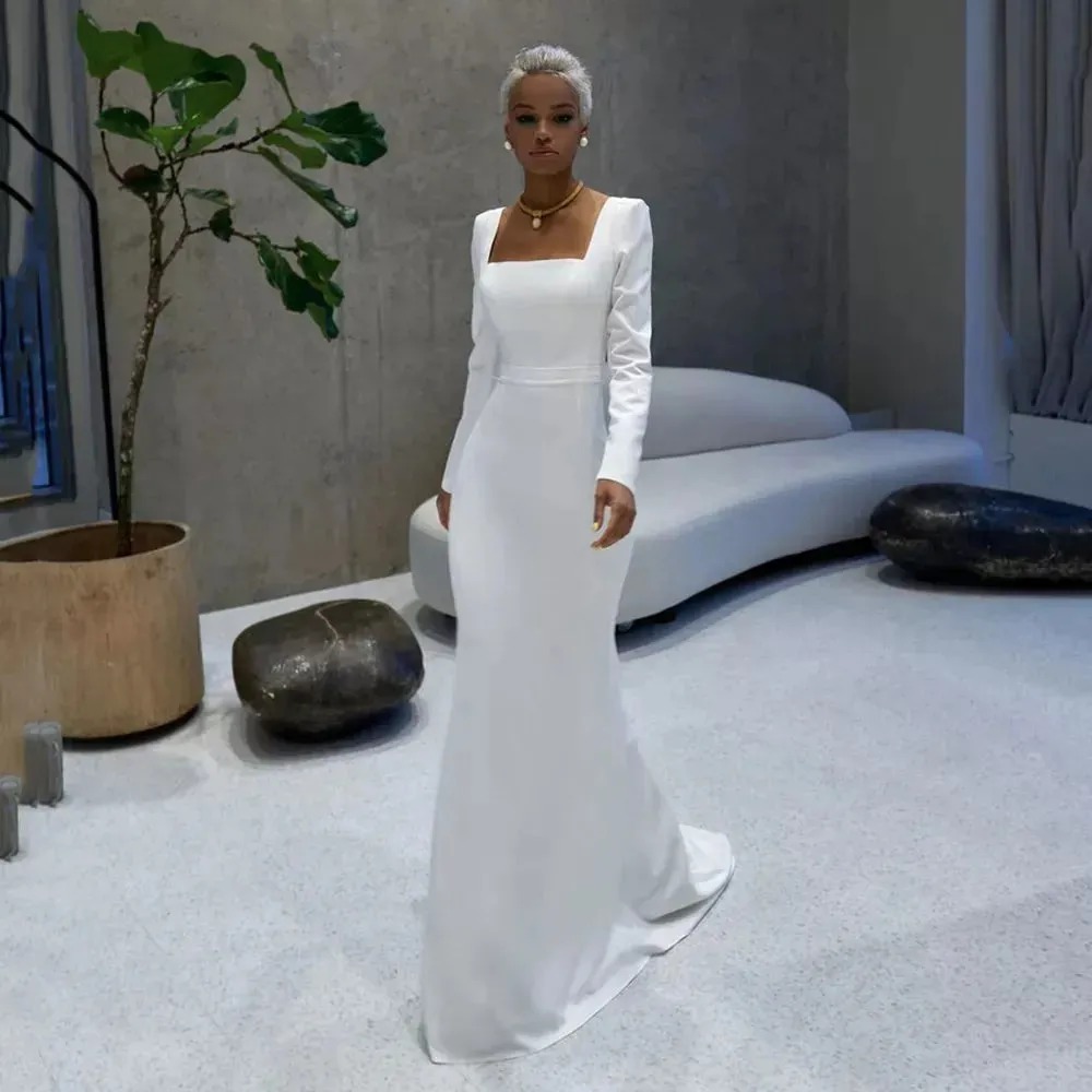 a line wedding gown