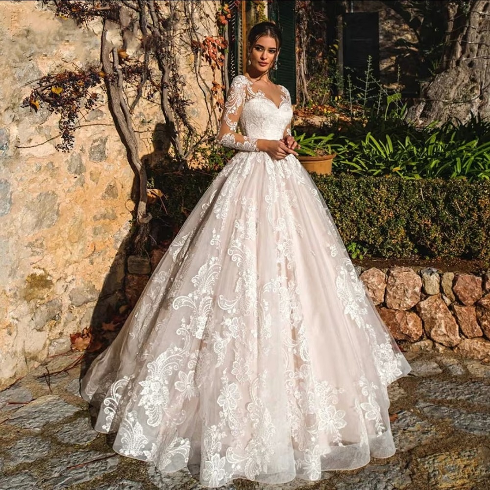 a line ball gown wedding dress