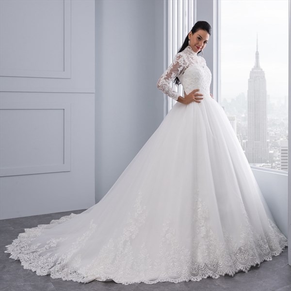 a line ball gown wedding dress