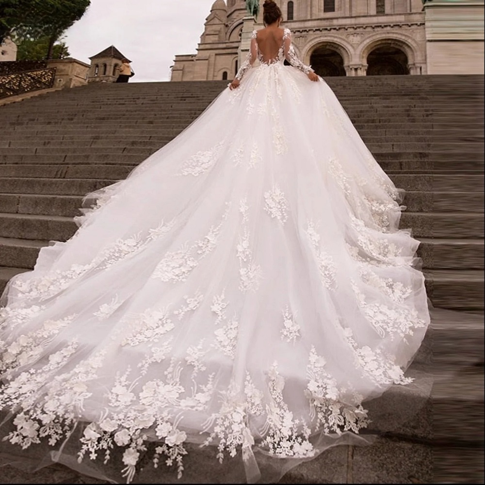 a line ball gown wedding dress