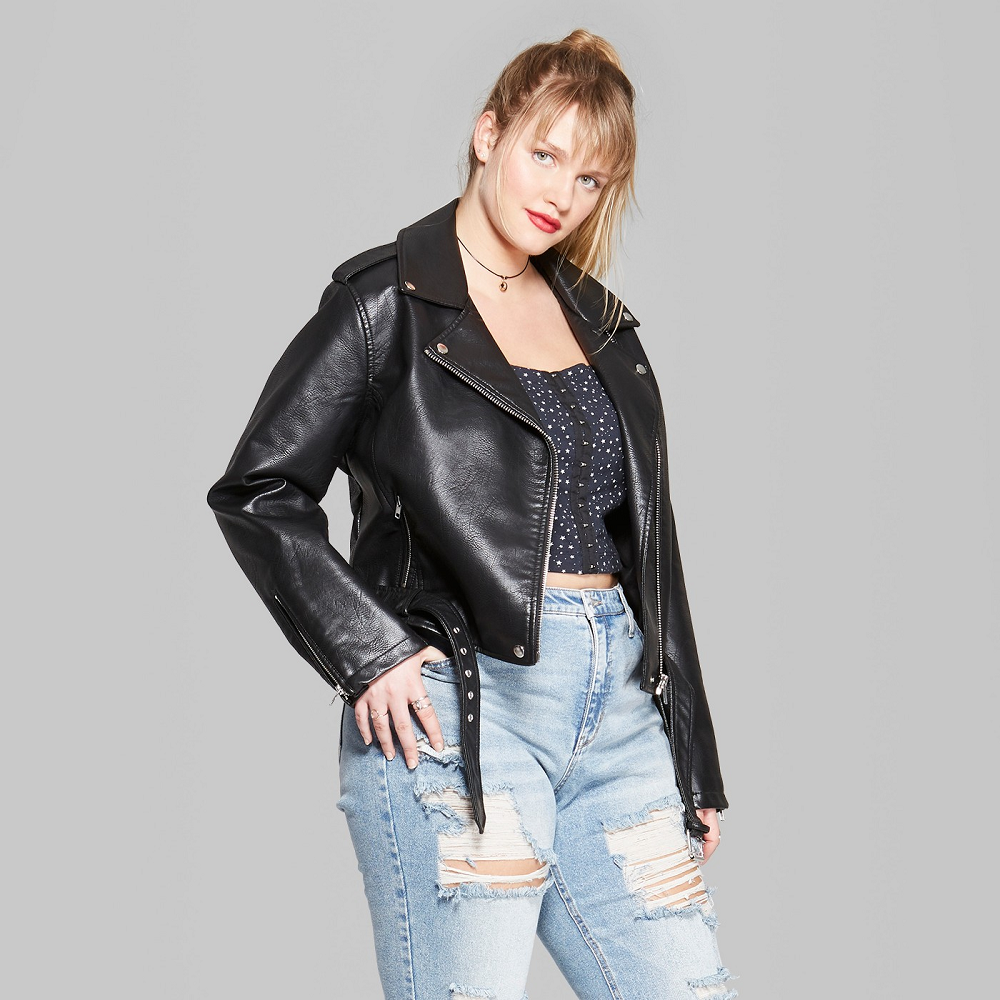 plus size leather jacket