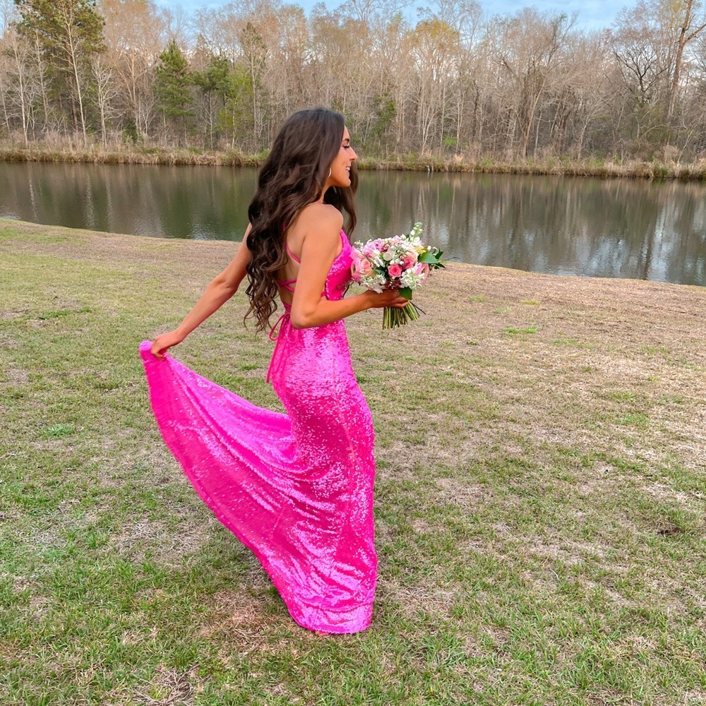 hot pink formal gown