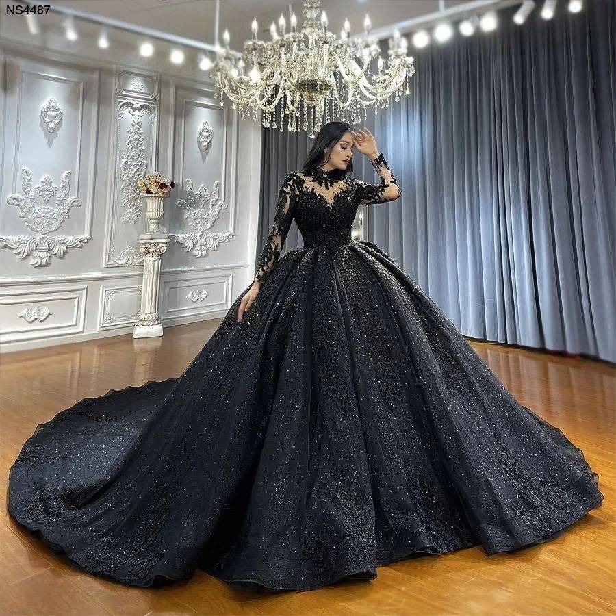 black elegant gown