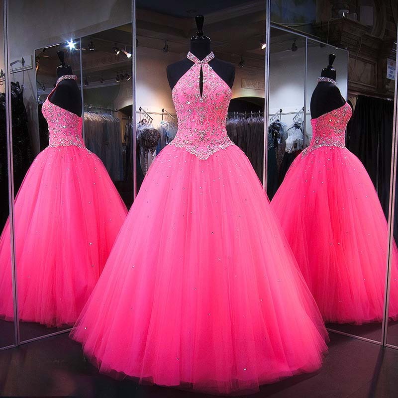 hot pink formal gown