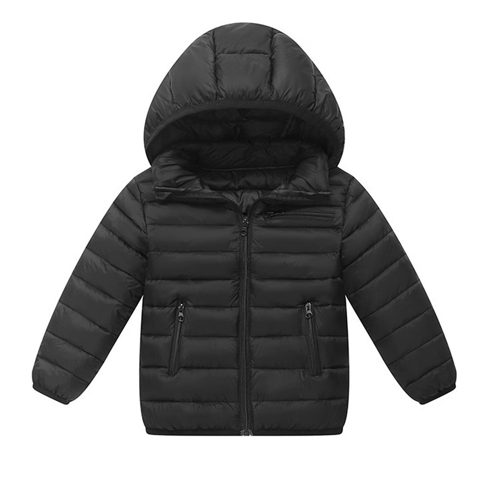black puffer coat with hood